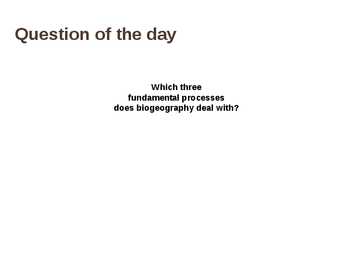 Environmental Biogeography #3