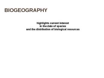 Environmental Biogeography #10