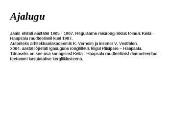 Haapsalu Raudteejaama esitlus #2