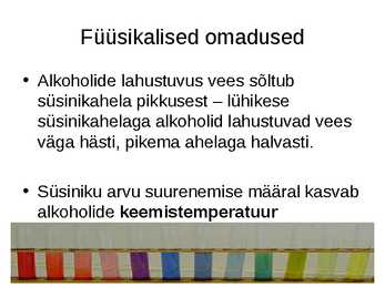 ALKOHOLID looduses ja toime #5