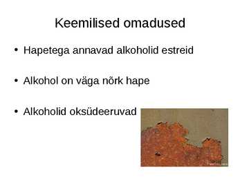 ALKOHOLID looduses ja toime #7