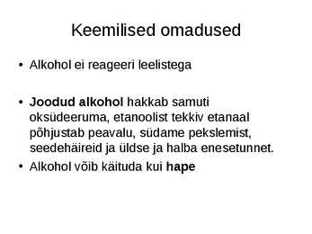 ALKOHOLID looduses ja toime #8