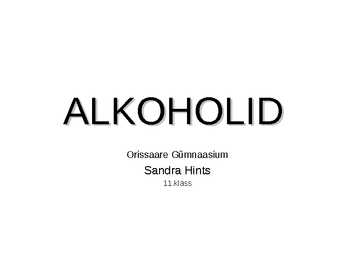 ALKOHOLID looduses ja toime