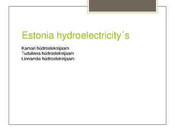 Hydroelectricity #8