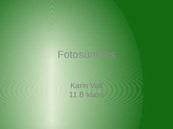 Fotosünteesi esitlus