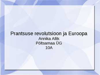 Euroopa ja Prantsuse revolutsioon