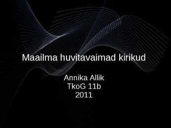 Maailma huvitavaimad kirikud