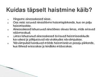 Maitsmine-haistmine-kompimine #7