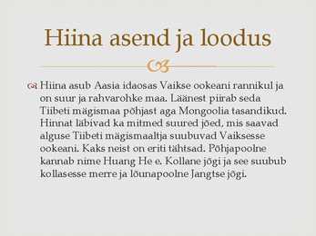 Vana-Hiina kokkuvõttev konspekt #3