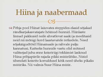 Vana-Hiina kokkuvõttev konspekt #8