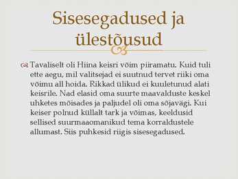 Vana-Hiina kokkuvõttev konspekt #9