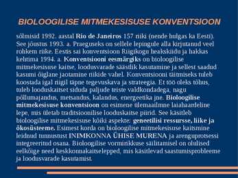 Loodus- ja keskkonnakaitse Eestis ja Maailmas #6