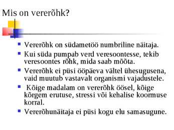 Madal vererõhk #3