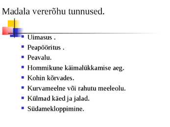 Madal vererõhk #5