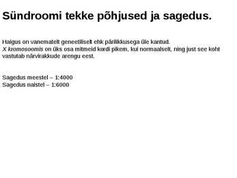 Martin Belli sündroom e-fragiilse-X sündroom - fra X #2