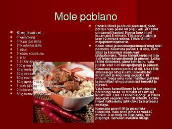 Mehhiko köögist - powerpoint #10