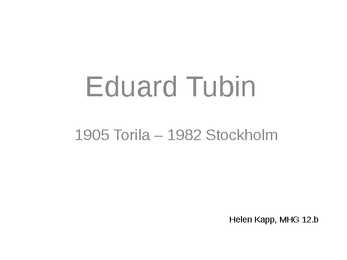 Eduard Tubin elu ja looming