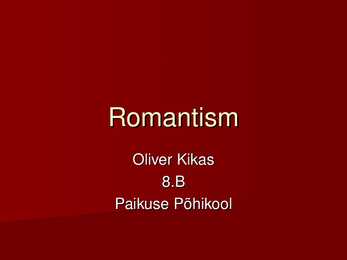 Romantism kui kunsti ajalugu põhikoolile