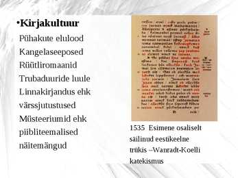 Linnakultuur keskajal #8