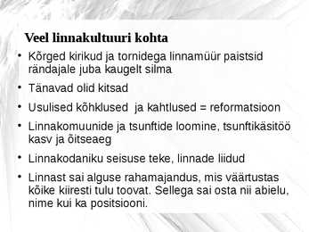 Linnakultuur keskajal #9