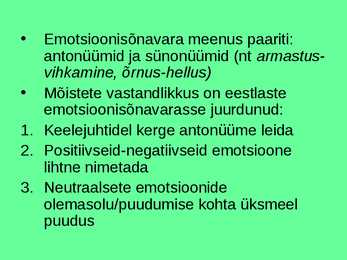 Emotsioonid-eestlaste sõnavara #13