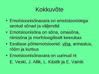 Emotsioonid-eestlaste sõnavara #21