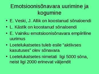 Emotsioonid-eestlaste sõnavara #6