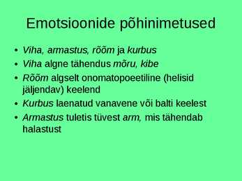 Emotsioonid-eestlaste sõnavara #9