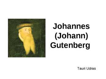 Johannes Gutenberg elulugu