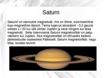 Saturn - Päikesesüsteemi kuues planeet Powerpoint esitlus #5