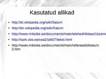 Saturn - Päikesesüsteemi kuues planeet Powerpoint esitlus #6