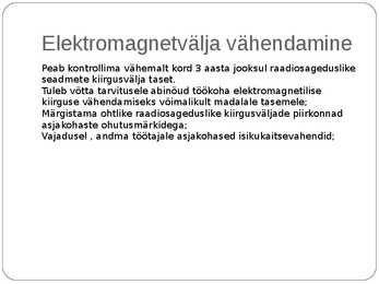 Optometristi füüsikalised ohutegurid #14