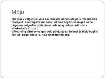 Optometristi füüsikalised ohutegurid #17