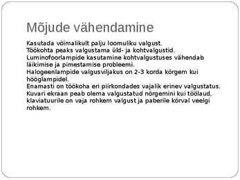 Optometristi füüsikalised ohutegurid #18