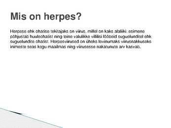 Herpes ehk ohatis #2