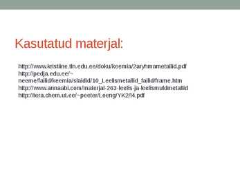 Esitlus leelis- ja leelismuldmetallide kohta #12