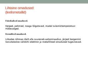 Esitlus leelis- ja leelismuldmetallide kohta #5