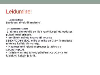 Esitlus leelis- ja leelismuldmetallide kohta #7