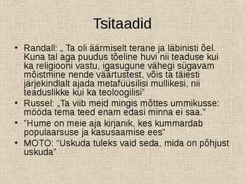 David Hume elu ja isik #11