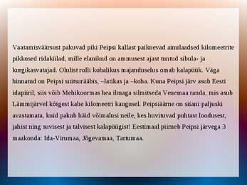Peipsi järve koosluse esitlus #3