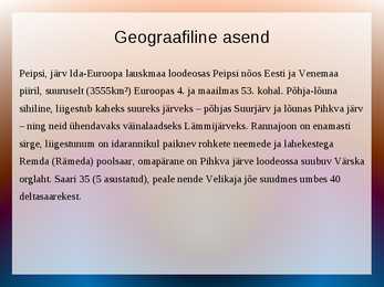 Peipsi järve koosluse esitlus #5