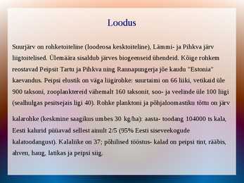 Peipsi järve koosluse esitlus #8