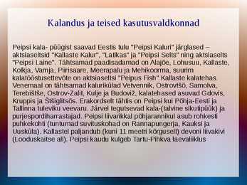 Peipsi järve koosluse esitlus #9