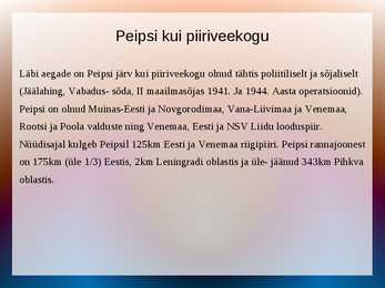Peipsi järve koosluse esitlus #10