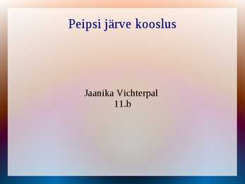 Peipsi järve koosluse esitlus