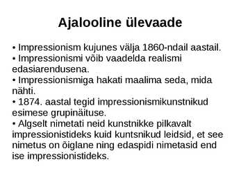 Kunstiajalugu-Impressionism-Powerpoint #2