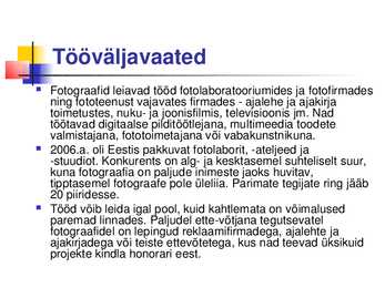 Fotograafi karjäär #9