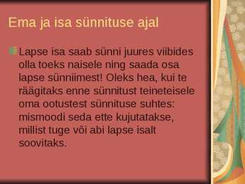 Lapseootus ja sünd #20