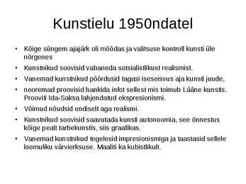 Eesti kunst pärast II maailmasõda #9
