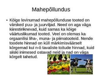Põhikool Powrpoint esitlus Mahepõllundus - taime-ja loomakasvatus Geograafias #6